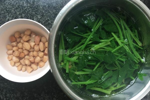 花生拌菠菜的做法图解2