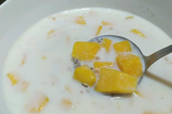 蜜豆芒果西米露的做法图解4