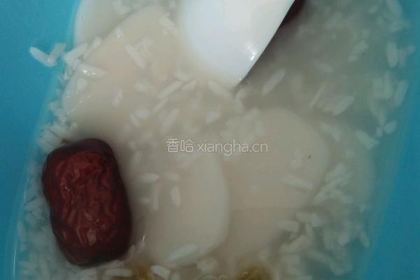 甜酒红枣年糕『甜酒汤圆的做法图解4