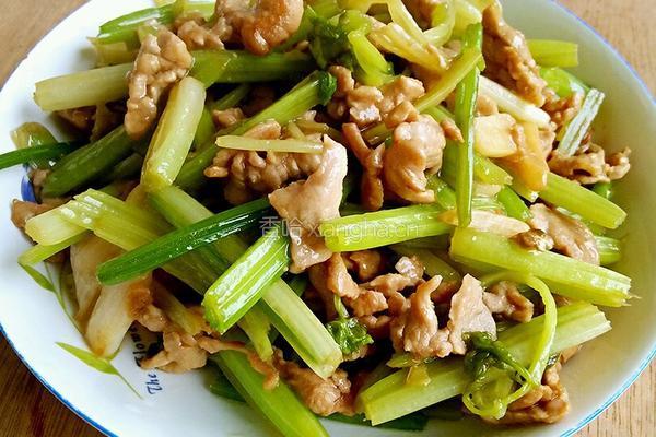 香芹炒肉的做法图解9