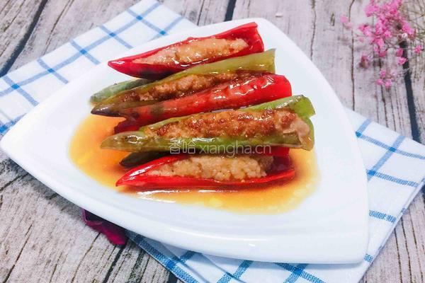 辣椒酿肉末的做法图解5