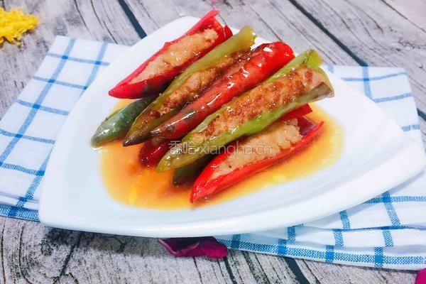 辣椒酿肉末的做法图解6