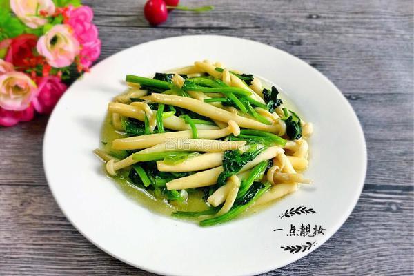 白玉菇炒菠菜的做法图解6