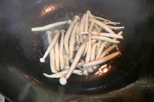 白玉菇炒菠菜的做法图解4