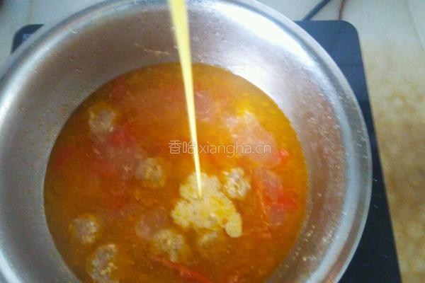 番茄肉丸鸡蛋汤的做法图解14
