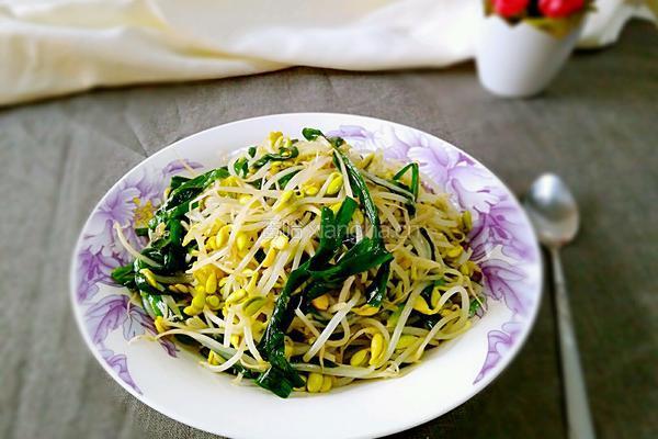 韭菜炒黄豆芽的做法图解11