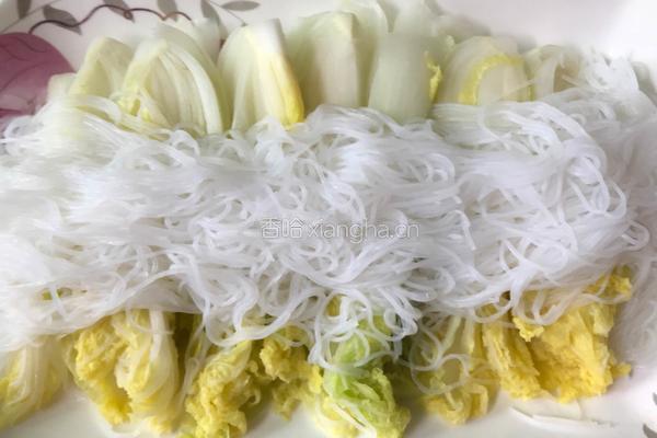 娃娃菜蒸粉丝的做法图解8