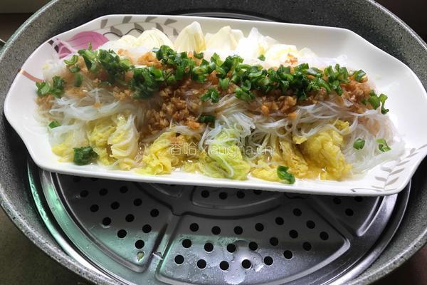娃娃菜蒸粉丝的做法图解13