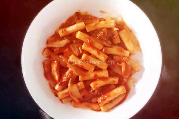 泡菜炒年糕的做法图解5
