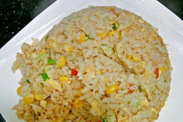 玉米培根炒饭的做法图解5