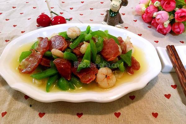 腊肠虾仁炒青椒的做法图解6