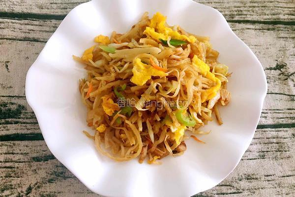 鸡蛋素炒饼的做法图解6