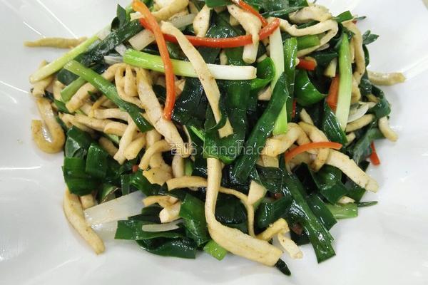 韭菜炒豆干的做法图解5