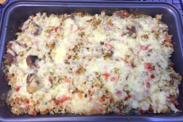 牛扒腊肉外婆菜排骨肉沫焗饭的做法图解11