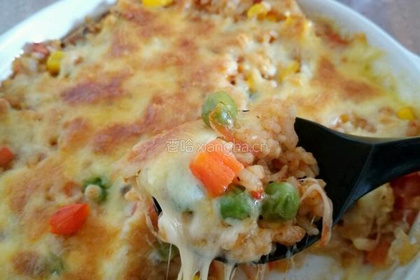 酸酸甜甜营养番茄芝士焗饭的做法图解9