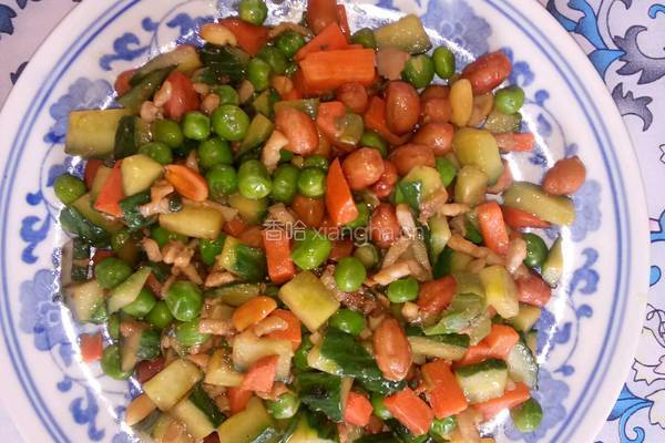 五彩杂蔬的做法图解3