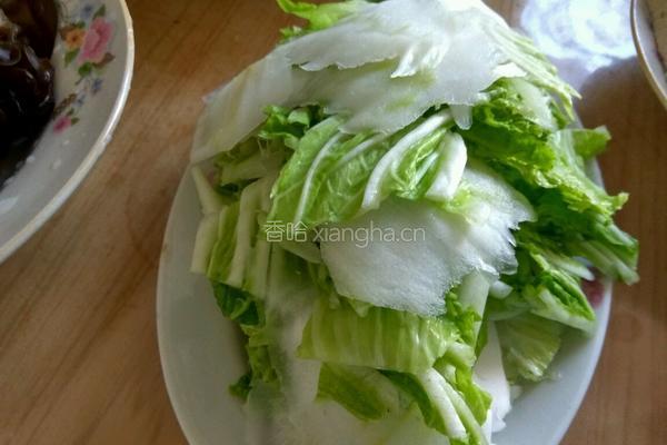煎豆腐炒木耳白菜的做法图解4