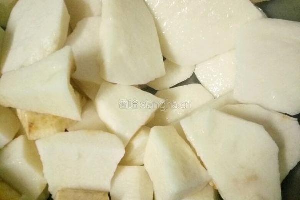 肉炒白色脚板薯的做法图解3
