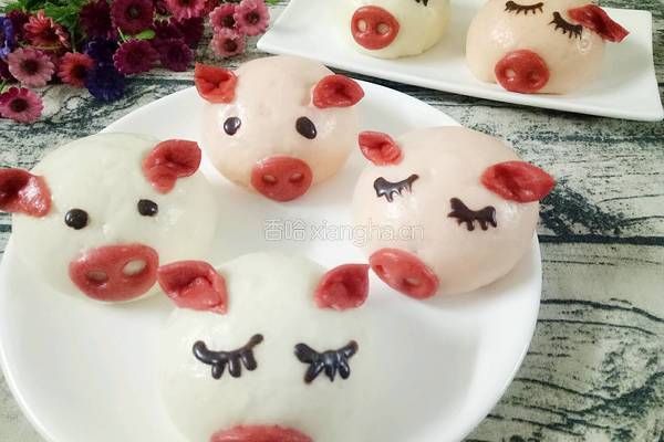 小猪豆沙包的做法图解16