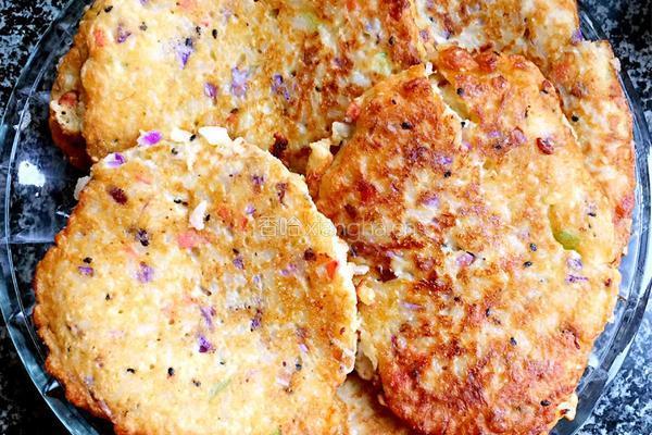 香蕉米饭紫甘蓝饼的做法图解7