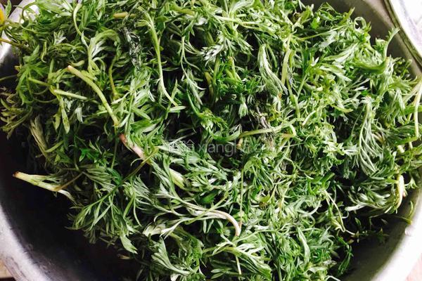 粉蒸清香白蒿的做法图解4