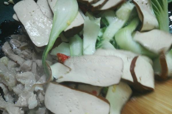 青菜瘦肉炒香干的做法图解6