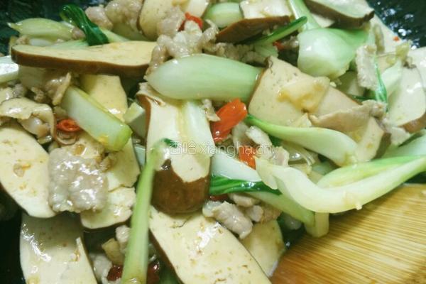 青菜瘦肉炒香干的做法图解8