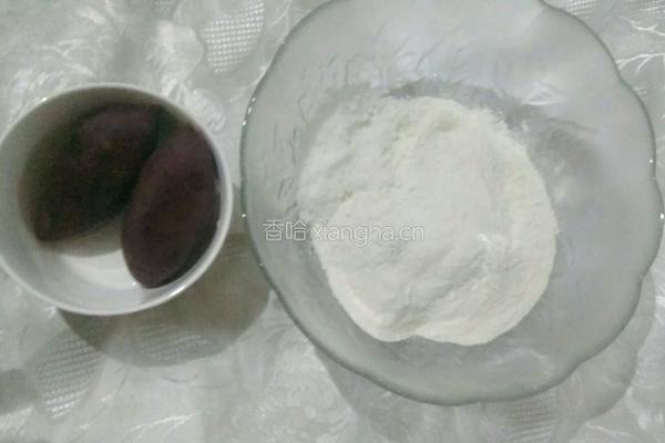 糯米紫薯饼的做法图解1