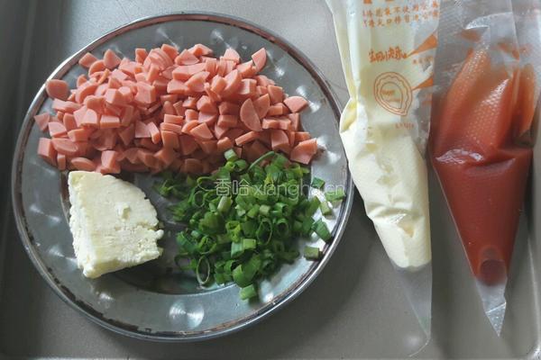 葱香火腿芝士面包的做法图解8