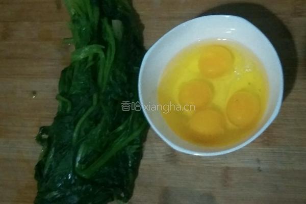 菠菜炒鸡蛋的做法图解1