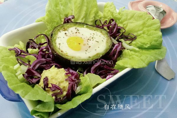 牛油果焗蛋的做法图解5