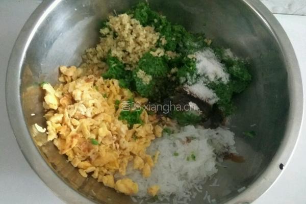 包子馅……苜蓿鸡蛋粉丝馅的做法图解6
