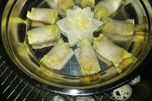 鹌鹑蛋娃娃菜卷肉的做法图解6