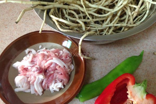 鱼腥草炒肉丝的做法图解2