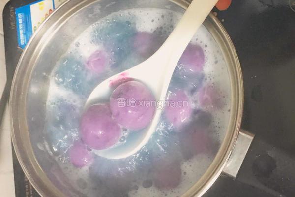 粉色紫薯汤圆的做法图解6