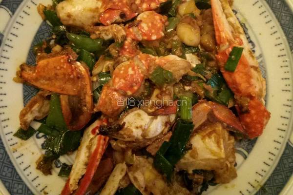 爆炒红膏蟹