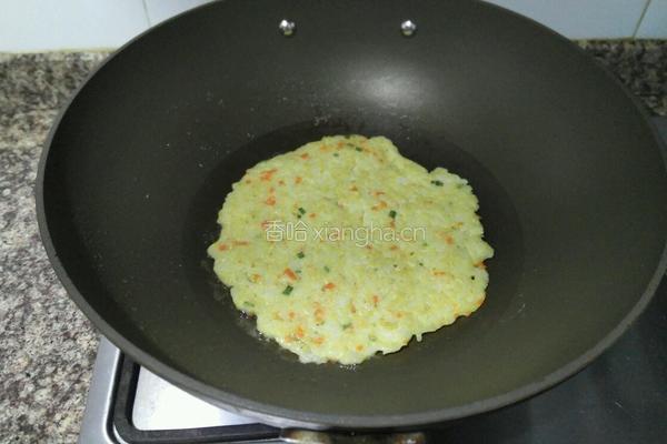 米饭鸡蛋饼的做法图解9