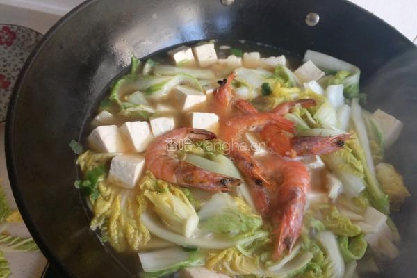 娃娃菜海鲜豆腐汤的做法图解8
