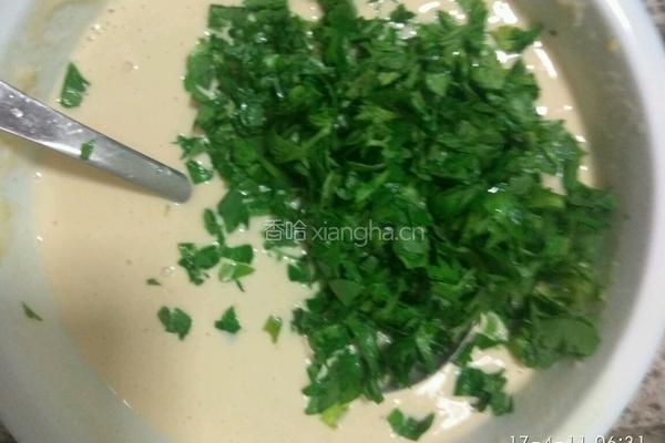 芹菜叶煎饼的做法图解4
