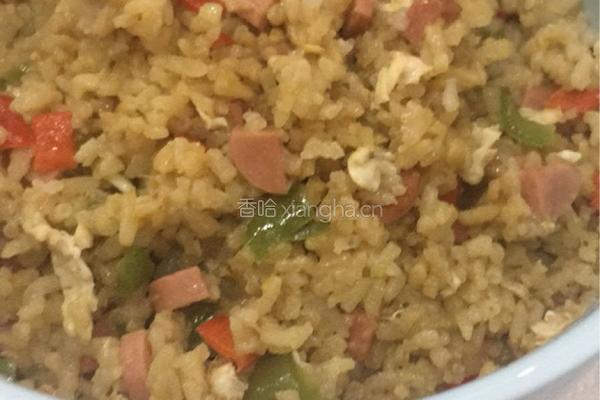 彩椒蛋炒饭的做法图解4