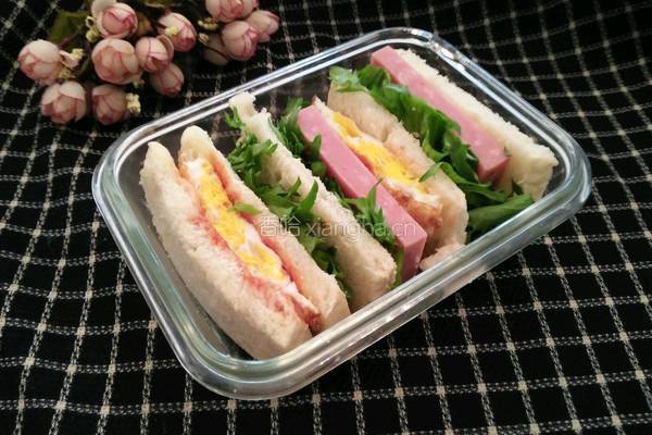 鸡蛋火腿三明治的做法图解7