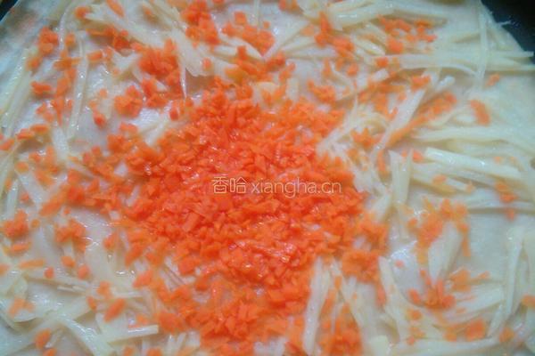 胡萝卜丁土豆丝饼的做法图解8