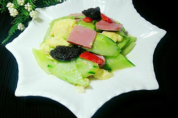 火腿鸡蛋炒青瓜的做法图解10