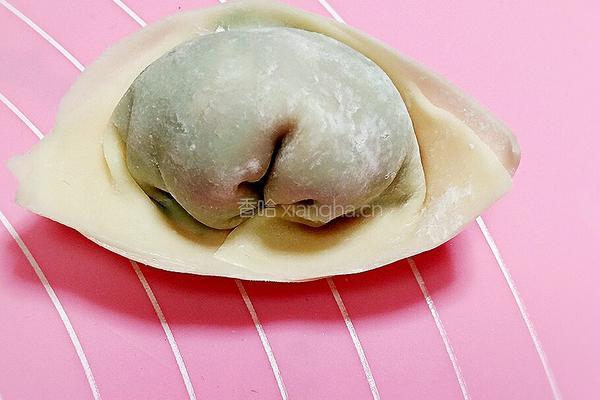 元宝馄饨～青菜鲜肉虾粒馅的做法图解9