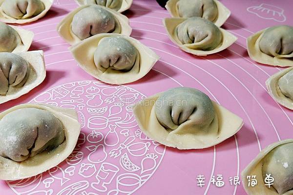 元宝馄饨～青菜鲜肉虾粒馅的做法图解10