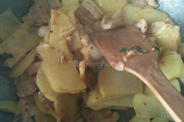 辣白菜炒五花肉土豆片的做法图解7