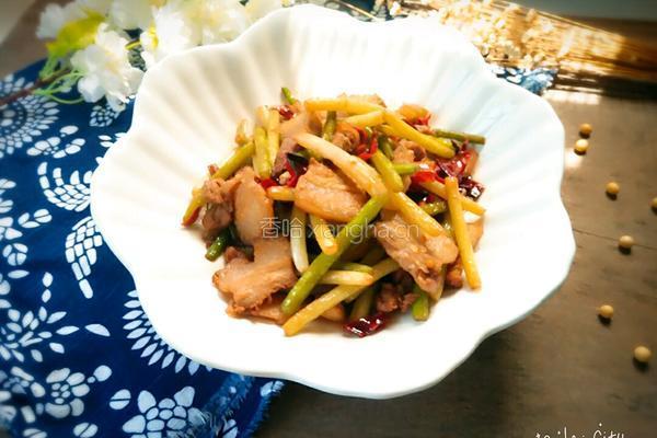 蒜苔炒肉的做法图解12
