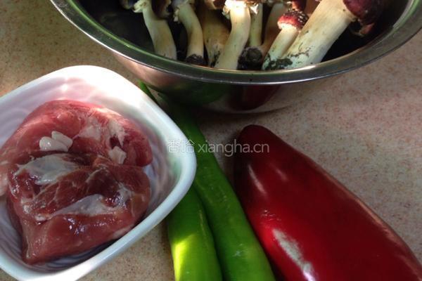 大球盖菇炒肉的做法图解3