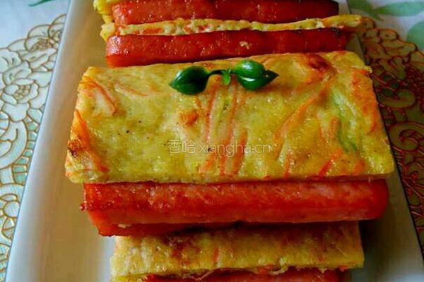 西葫芦胡萝卜夹心饼的做法图解1