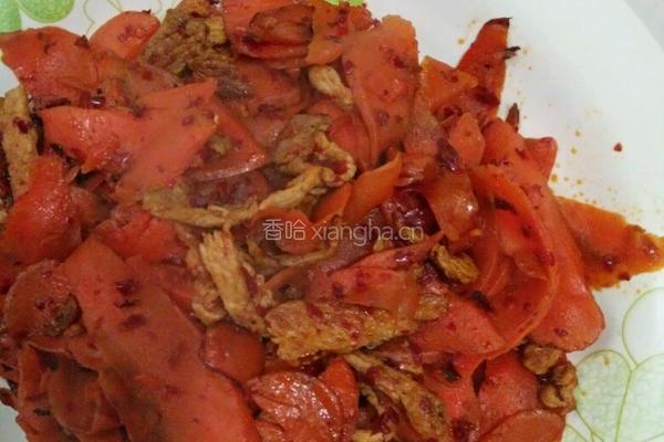 胡萝卜炒肉的做法图解3